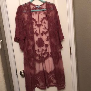 Mauve/purple lace cardigan
